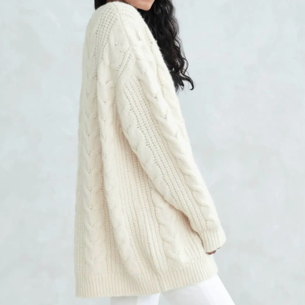 Jenni Kayne Ivory Cable Knit Cardigan
